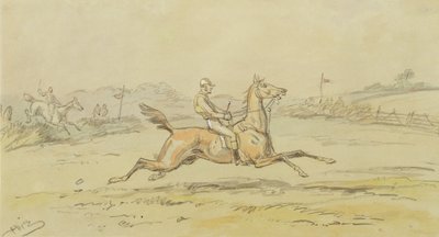 Point to Point Racing (grafit és wc fehérrel megnövelve a papíron) alkotó: Hablot Knight Browne